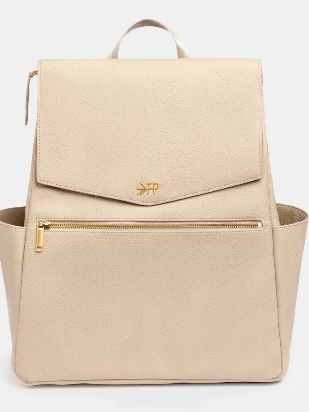 Freshly Picked Beige Faux Leather Diaper Bag